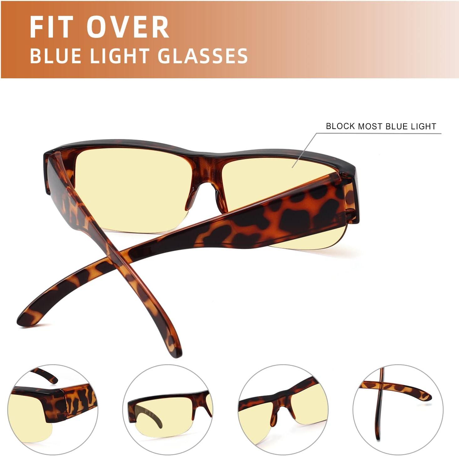 imageEyekepper 100 Blue Light ReductionHuge Fitover AntiBlue Blocking Computer Eyeglasses with Extra Amber Lenses Tortoise1803tortoise30 Blue Light Blocking