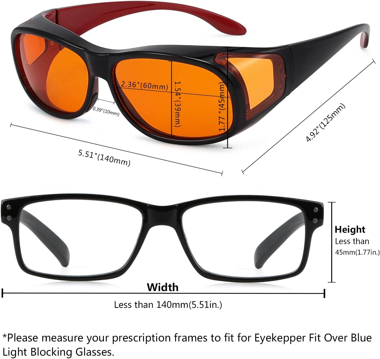 imageEyekepper 100 Blue Light ReductionHuge Fitover AntiBlue Blocking Computer Eyeglasses with Extra Amber Lenses Tortoise1804black Red100 Blue Light Blocking