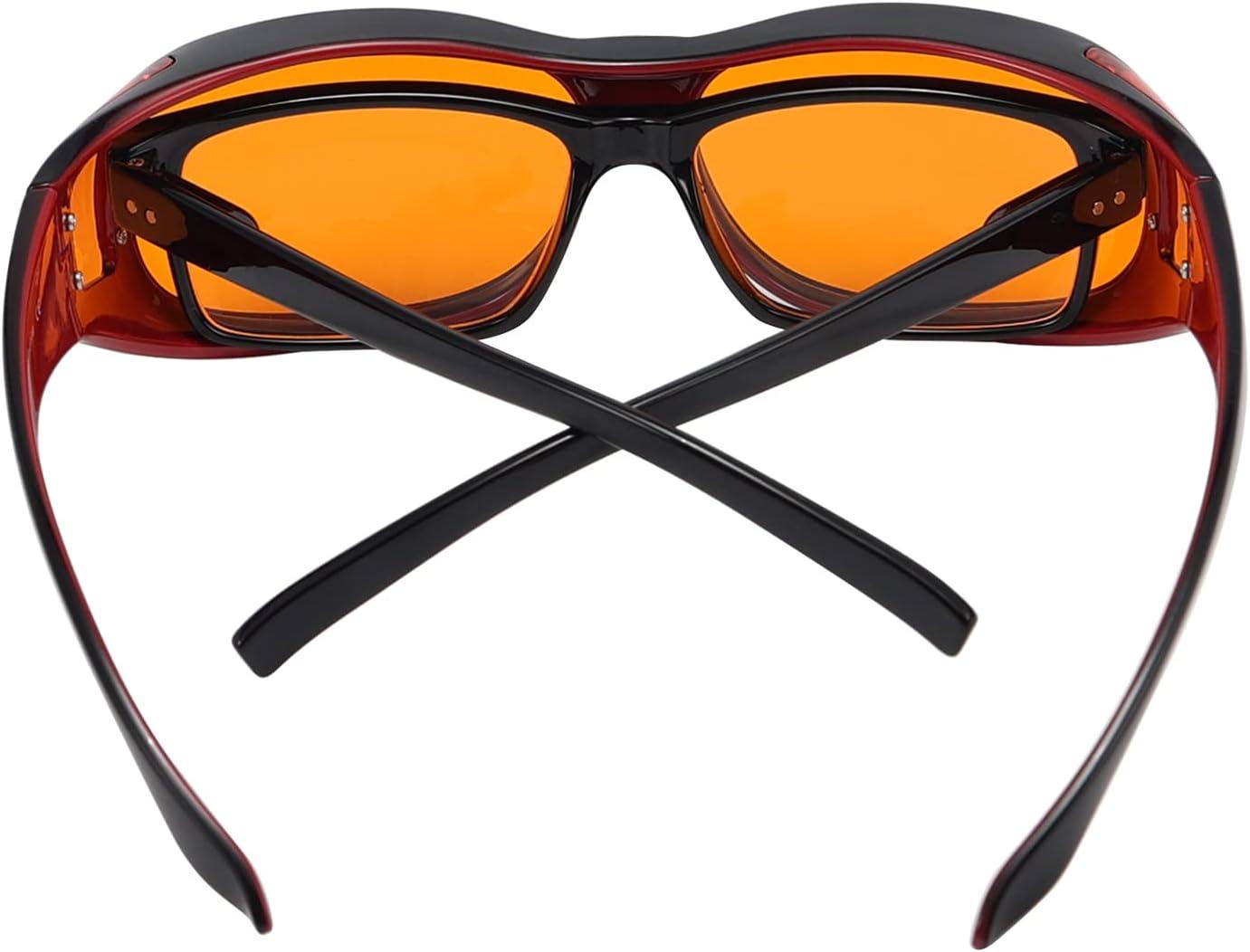 imageEyekepper 100 Blue Light ReductionHuge Fitover AntiBlue Blocking Computer Eyeglasses with Extra Amber Lenses Tortoise1804black Red100 Blue Light Blocking