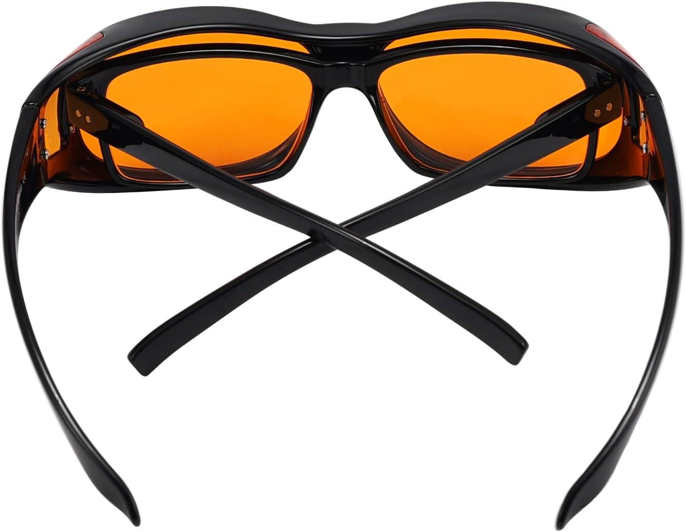 imageEyekepper 100 Blue Light ReductionHuge Fitover AntiBlue Blocking Computer Eyeglasses with Extra Amber Lenses Tortoise1804black100 Blue Light Blocking
