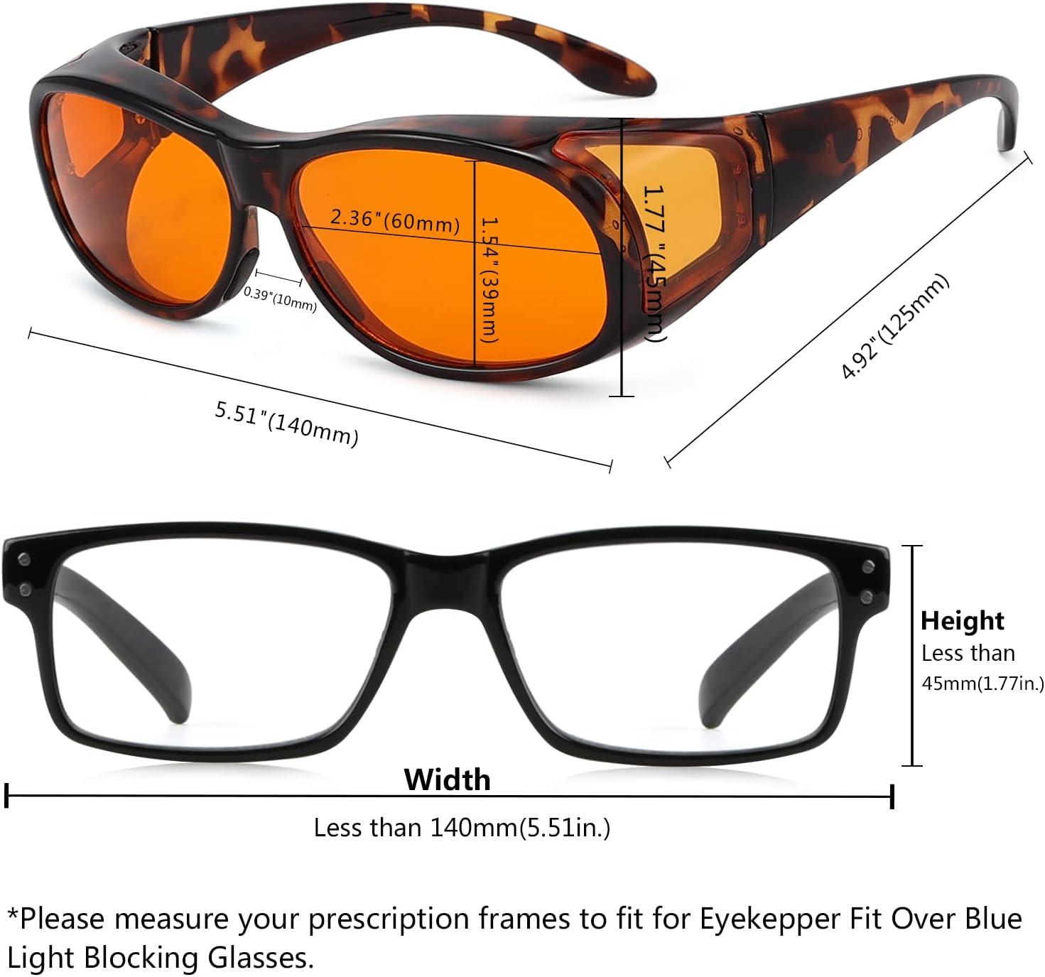 imageEyekepper 100 Blue Light ReductionHuge Fitover AntiBlue Blocking Computer Eyeglasses with Extra Amber Lenses Tortoise1804tortoise100 Blue Light Blocking
