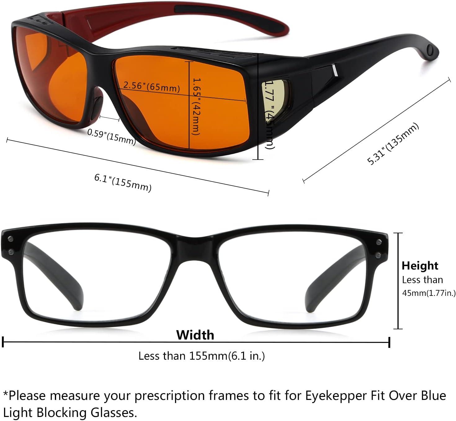 imageEyekepper 100 Blue Light ReductionHuge Fitover AntiBlue Blocking Computer Eyeglasses with Extra Amber Lenses Tortoise1805black Red100 Blue Light Blocking