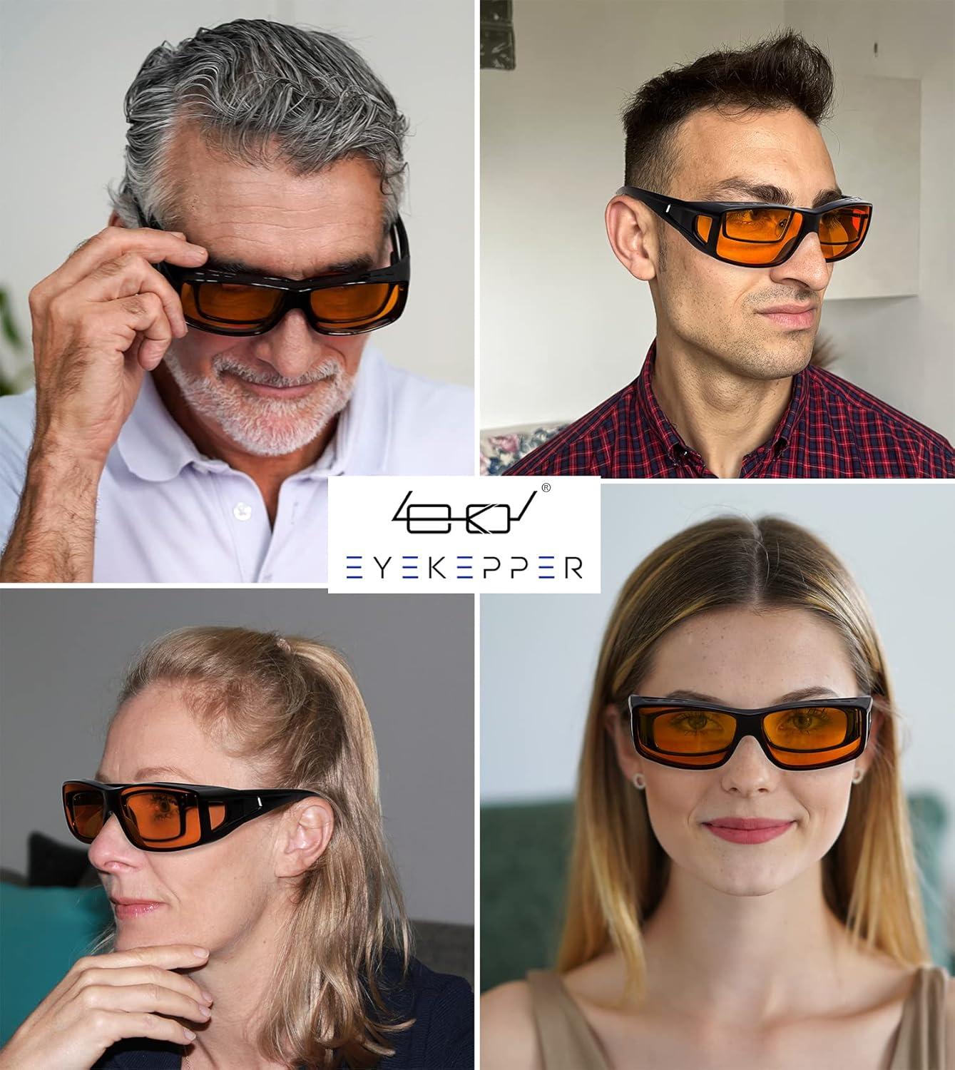 imageEyekepper 100 Blue Light ReductionHuge Fitover AntiBlue Blocking Computer Eyeglasses with Extra Amber Lenses Tortoise1805black Red100 Blue Light Blocking