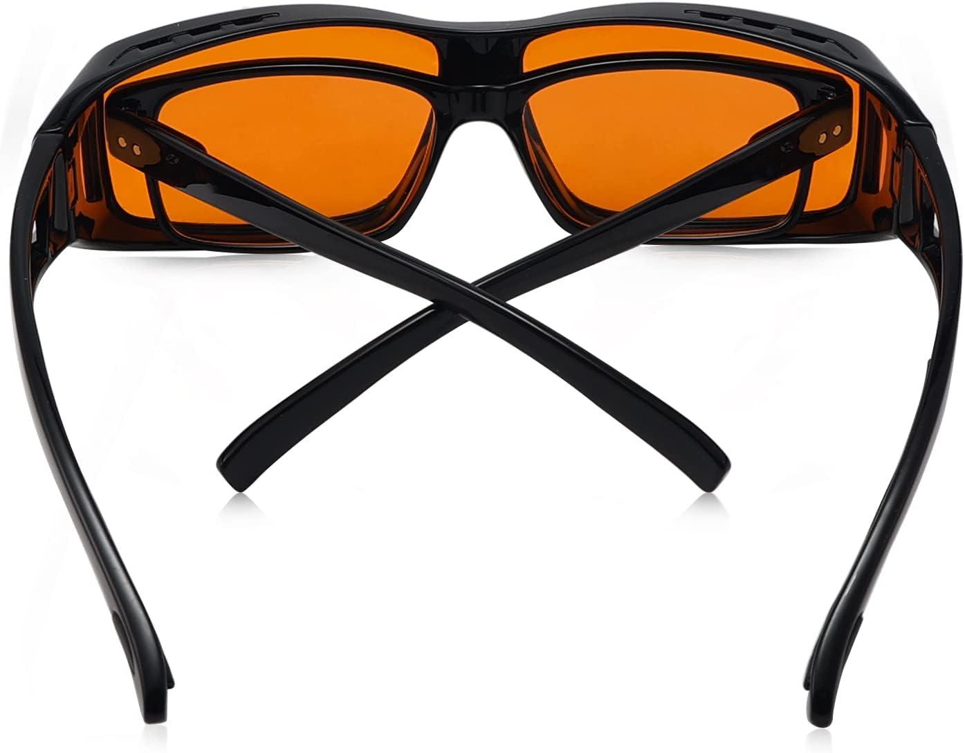imageEyekepper 100 Blue Light ReductionHuge Fitover AntiBlue Blocking Computer Eyeglasses with Extra Amber Lenses Tortoise1805black100 Blue Light Blocking