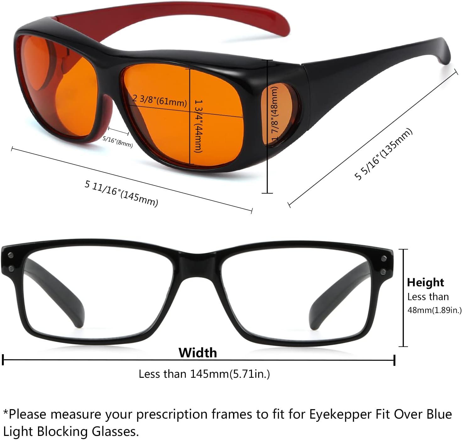 imageEyekepper 100 Blue Light ReductionHuge Fitover AntiBlue Blocking Computer Eyeglasses with Extra Amber Lenses Tortoise1806black Red100 Blue Light Blocking