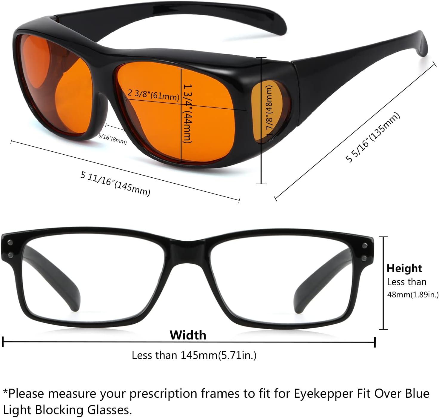 imageEyekepper 100 Blue Light ReductionHuge Fitover AntiBlue Blocking Computer Eyeglasses with Extra Amber Lenses Tortoise1806black100 Blue Light Blocking