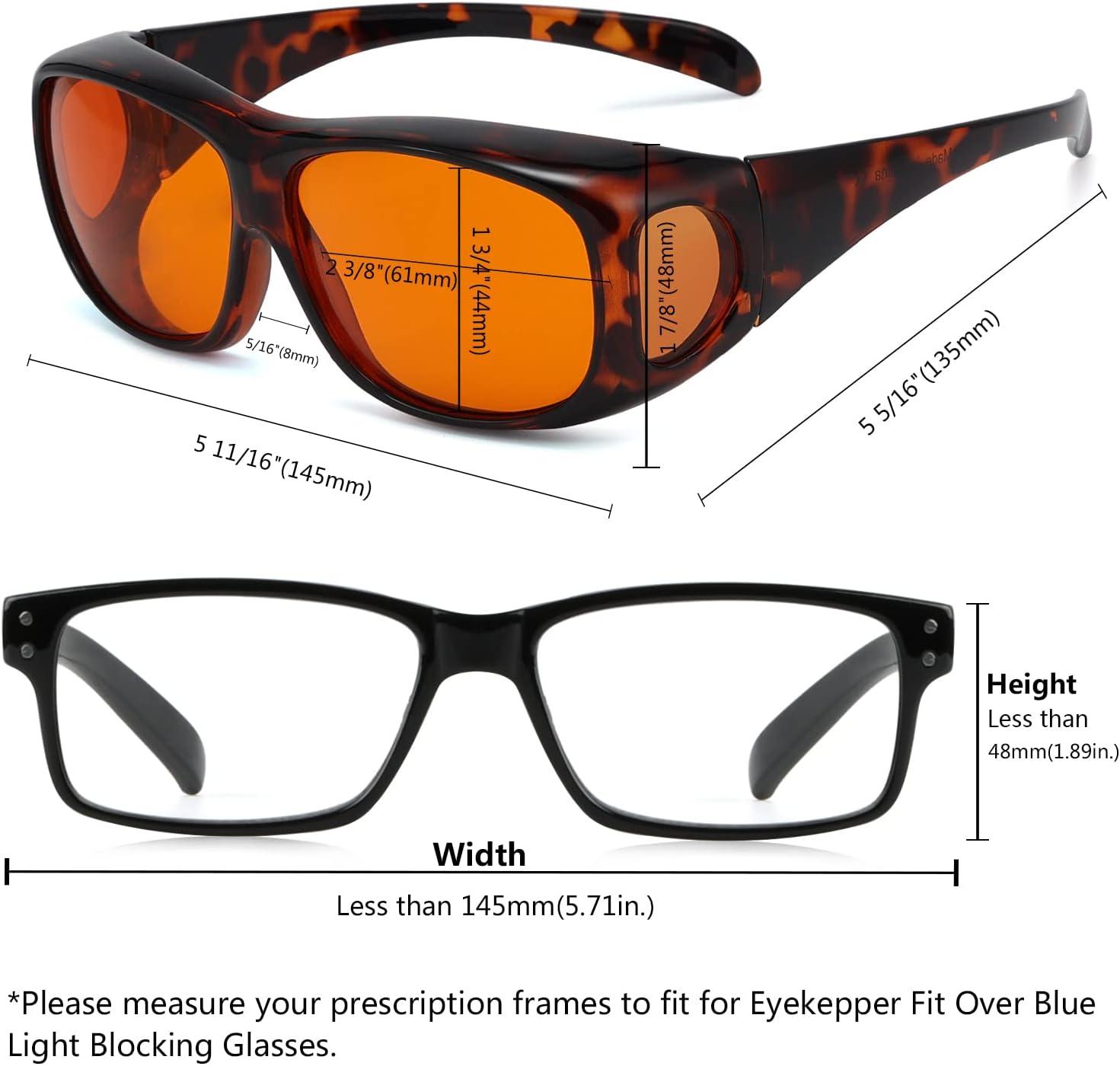 imageEyekepper 100 Blue Light ReductionHuge Fitover AntiBlue Blocking Computer Eyeglasses with Extra Amber Lenses Tortoise1806tortoise100 Blue Light Blocking