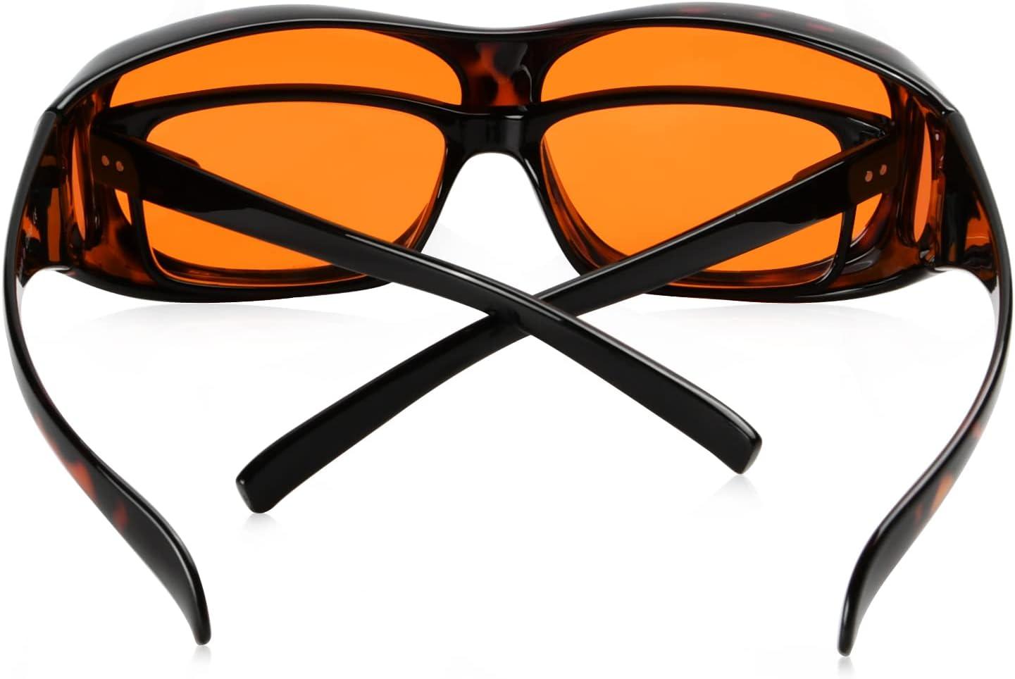 imageEyekepper 100 Blue Light ReductionHuge Fitover AntiBlue Blocking Computer Eyeglasses with Extra Amber Lenses Tortoise1806tortoise100 Blue Light Blocking