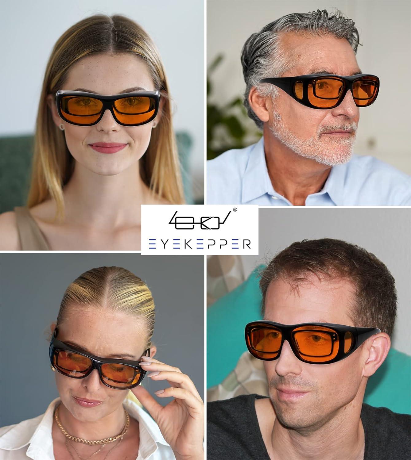 imageEyekepper 100 Blue Light ReductionHuge Fitover AntiBlue Blocking Computer Eyeglasses with Extra Amber Lenses Tortoise1806tortoise100 Blue Light Blocking