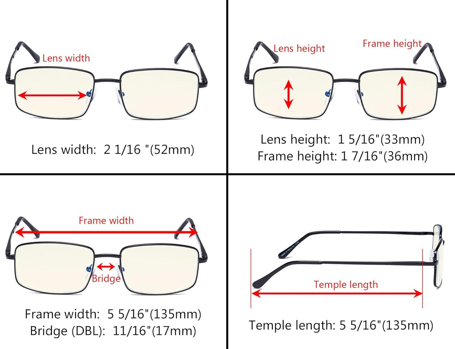 imageEyekepper 2 Pack Reading Glasses Blue Light Blocking Metal Frame Computer Readers Amber Tinted 050Blue Light Blockingb403 Pairs
