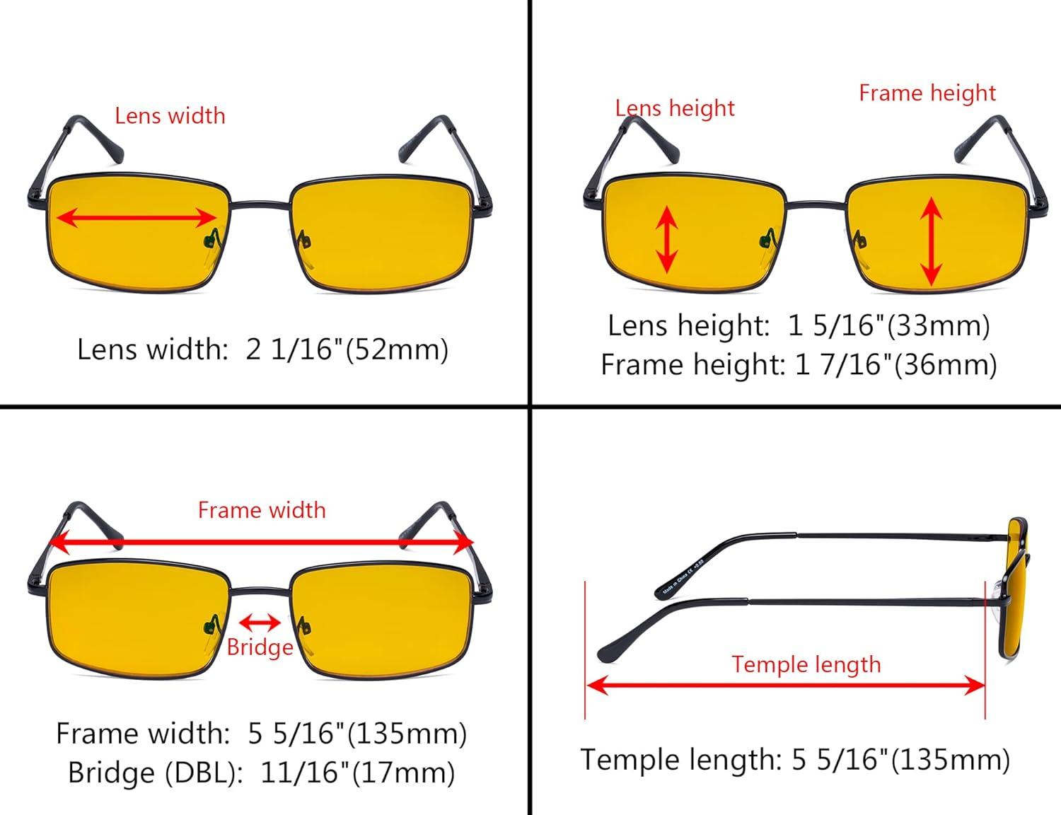 imageEyekepper 2 Pack Reading Glasses Blue Light Blocking Metal Frame Computer Readers Amber Tinted 050Blue Light Blockingb902 Pairs
