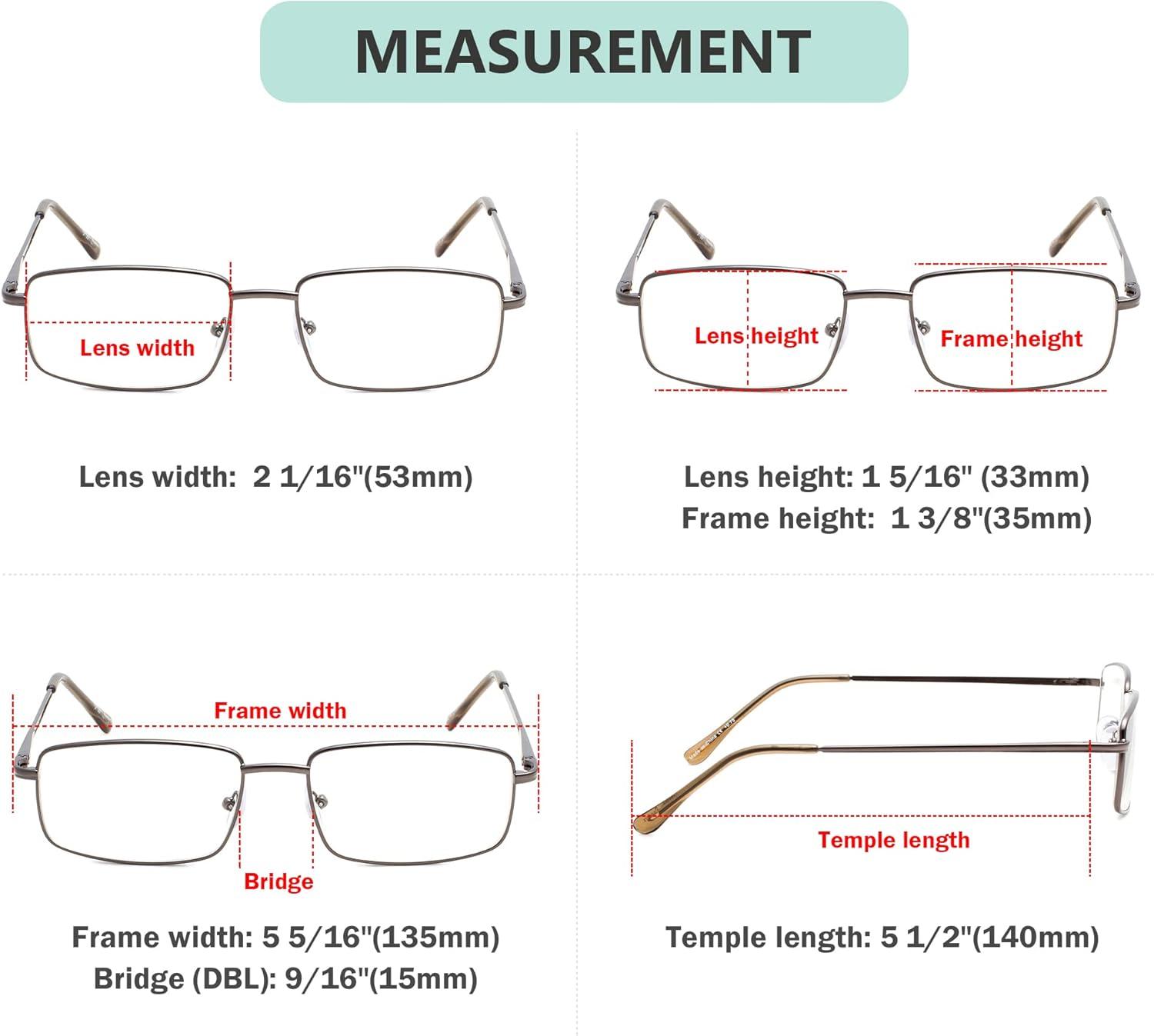 imageEyekepper 2 Pack Reading Glasses Blue Light Blocking Metal Frame Computer Readers Amber Tinted 050Gunmetal