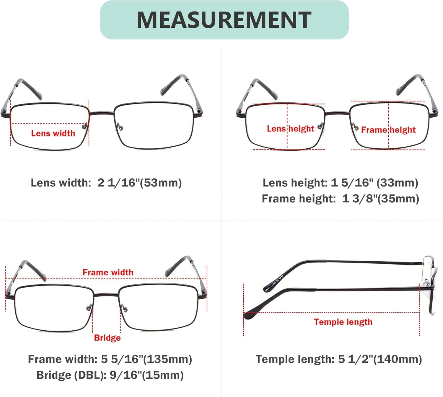 imageEyekepper 2 Pack Reading Glasses Blue Light Blocking Metal Frame Computer Readers Amber Tinted 050Mix