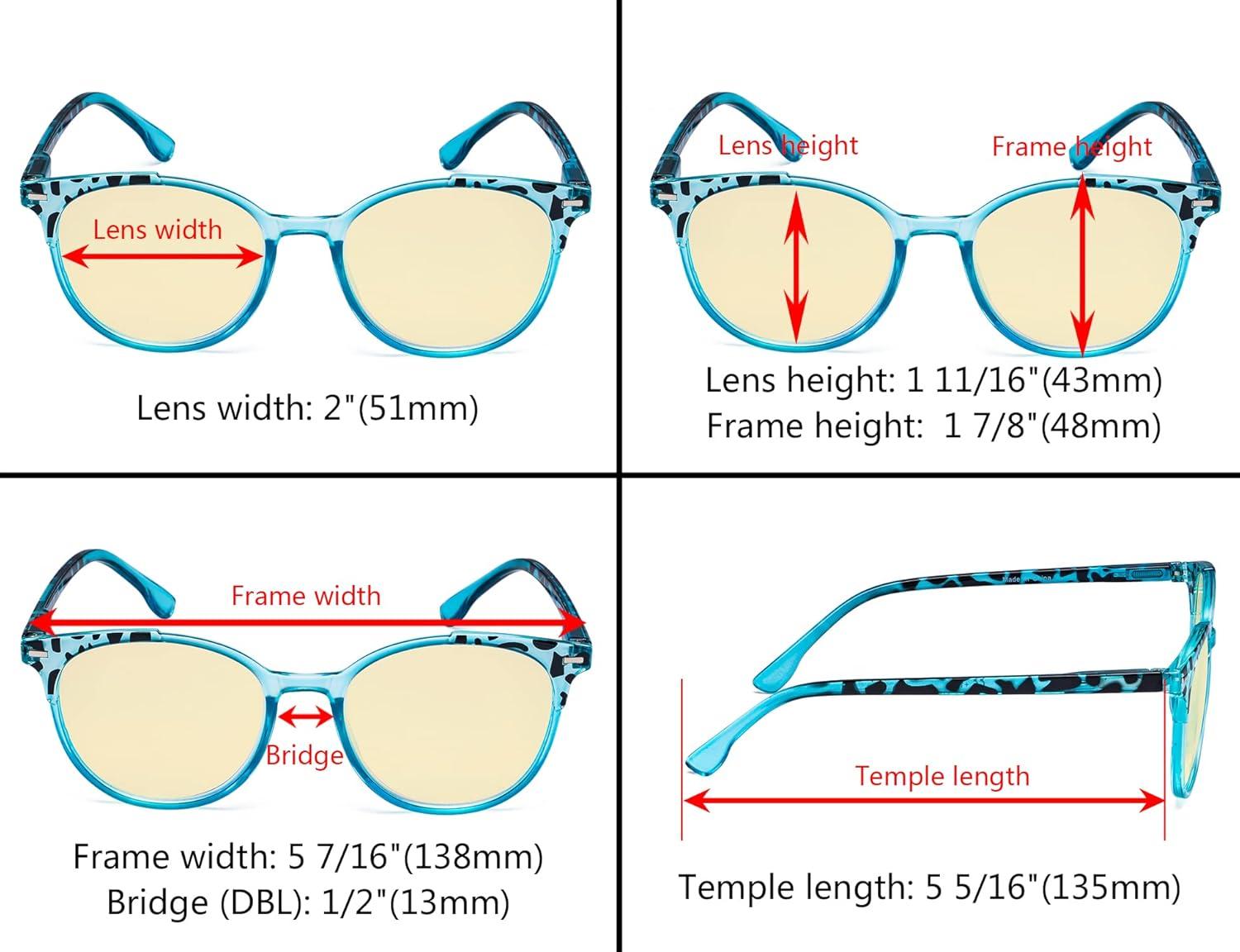 imageEyekepper 4 Pack Ladies Reading Glasses  Oversize Round Stylish Readers for Women Reading 100Blue Light Blockingb604 Pairs
