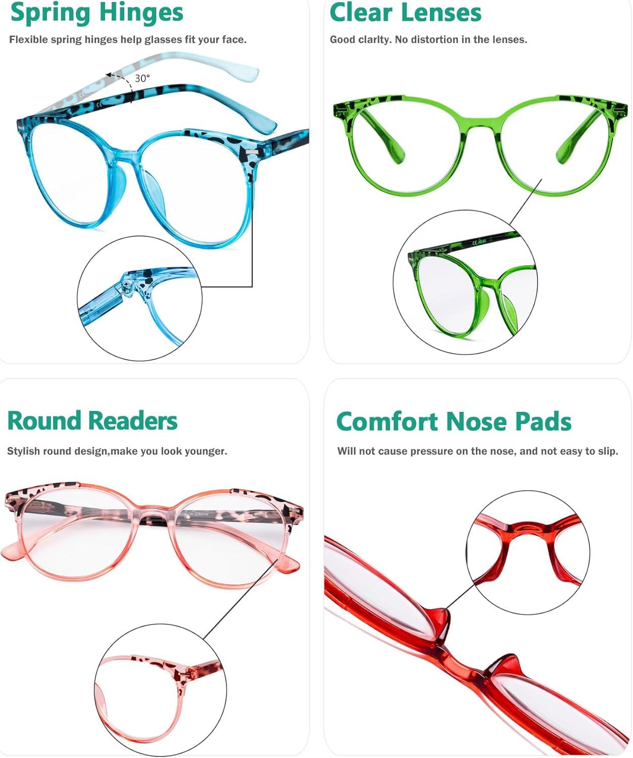 imageEyekepper 4 Pack Ladies Reading Glasses  Oversize Round Stylish Readers for Women Reading 100R9002d4pcsmix