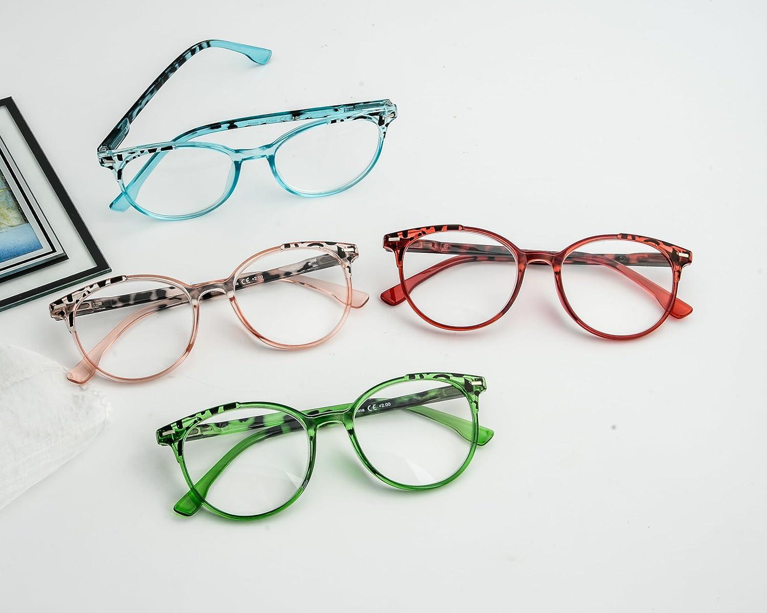 imageEyekepper 4 Pack Ladies Reading Glasses  Oversize Round Stylish Readers for Women Reading 100R9002d4pcsmix