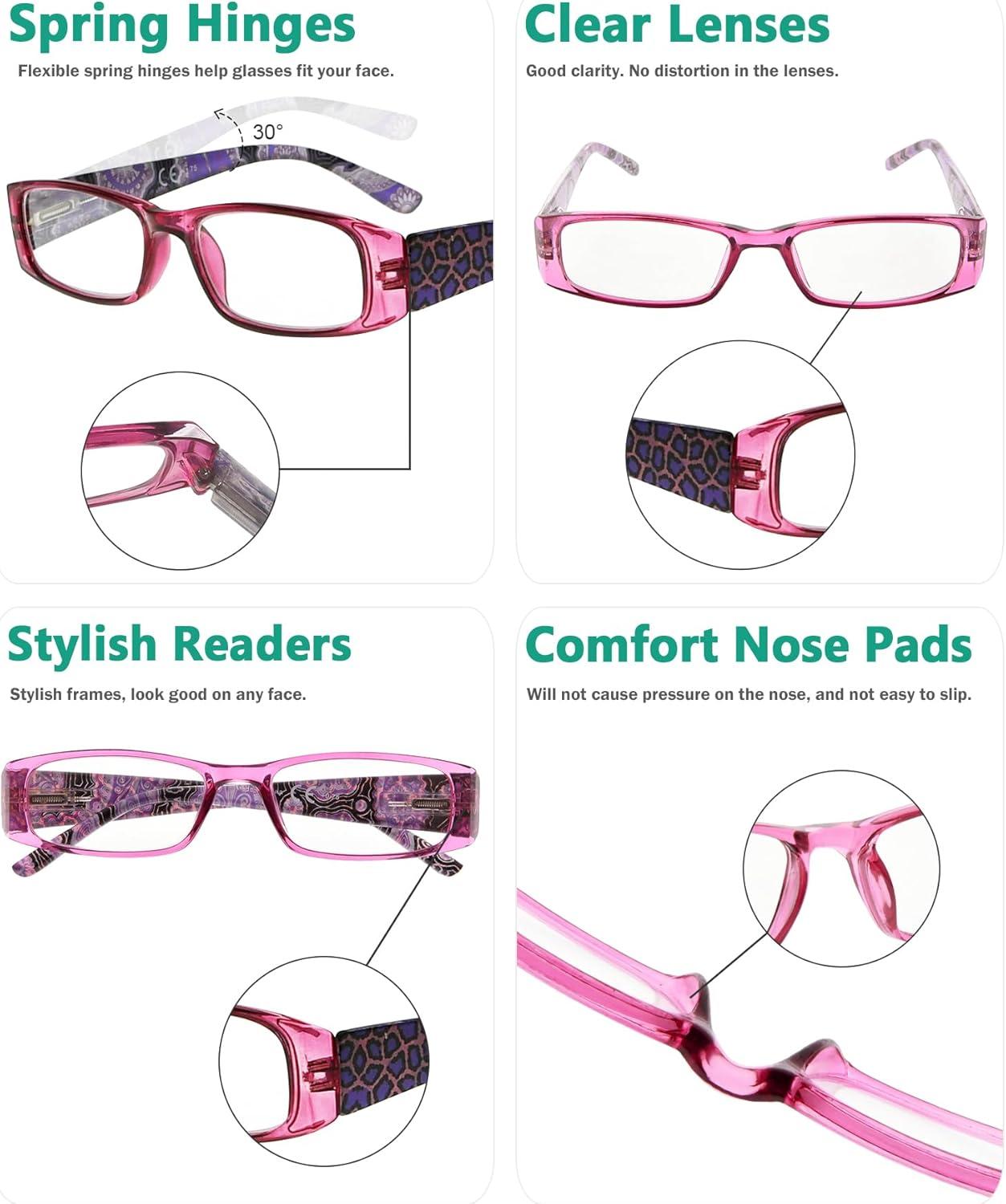 imageEyekepper 4pack Reading Glasses Blue Light Blocking for Women Amber Tinted 15010 Pack Mix  R006a