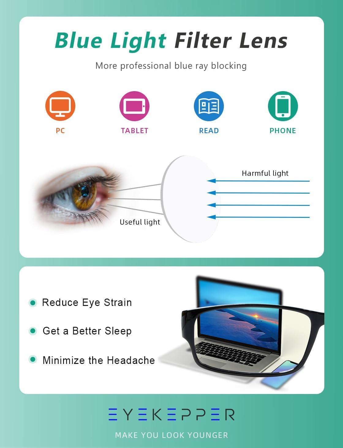 imageEyekepper 4pack Reading Glasses Blue Light Blocking for Women Amber Tinted 150Blue Light Blockingb404 Pairs