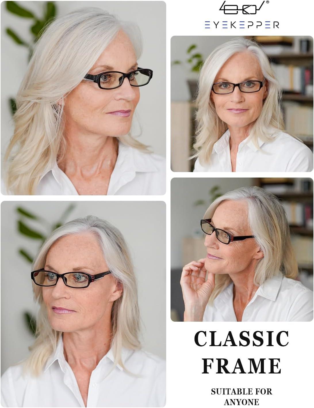 imageEyekepper 4pack Reading Glasses Blue Light Blocking for Women Amber Tinted 150Blue Light Blockingb404 Pairs