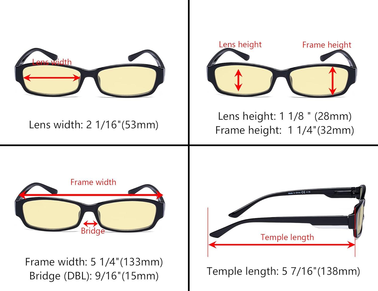 imageEyekepper 4pack Reading Glasses Blue Light Blocking for Women Amber Tinted 150Blue Light Blockingb604 Pairs