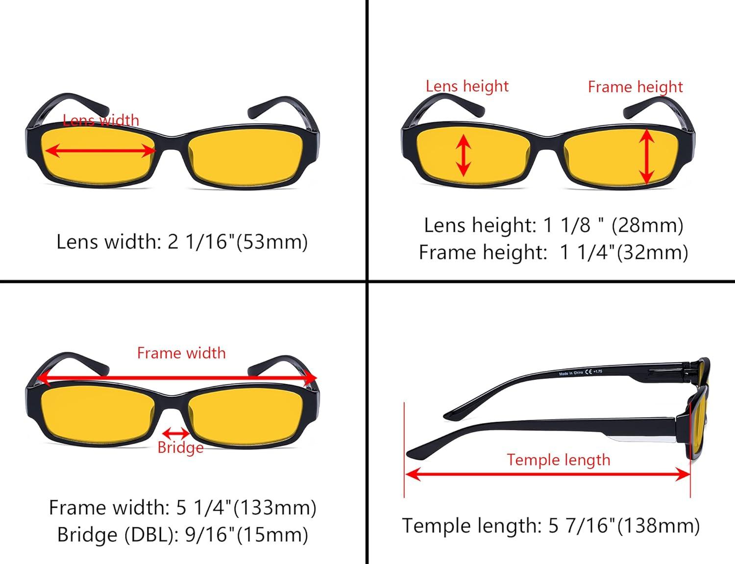 imageEyekepper 4pack Reading Glasses Blue Light Blocking for Women Amber Tinted 150Blue Light Blockingb904 Pairs