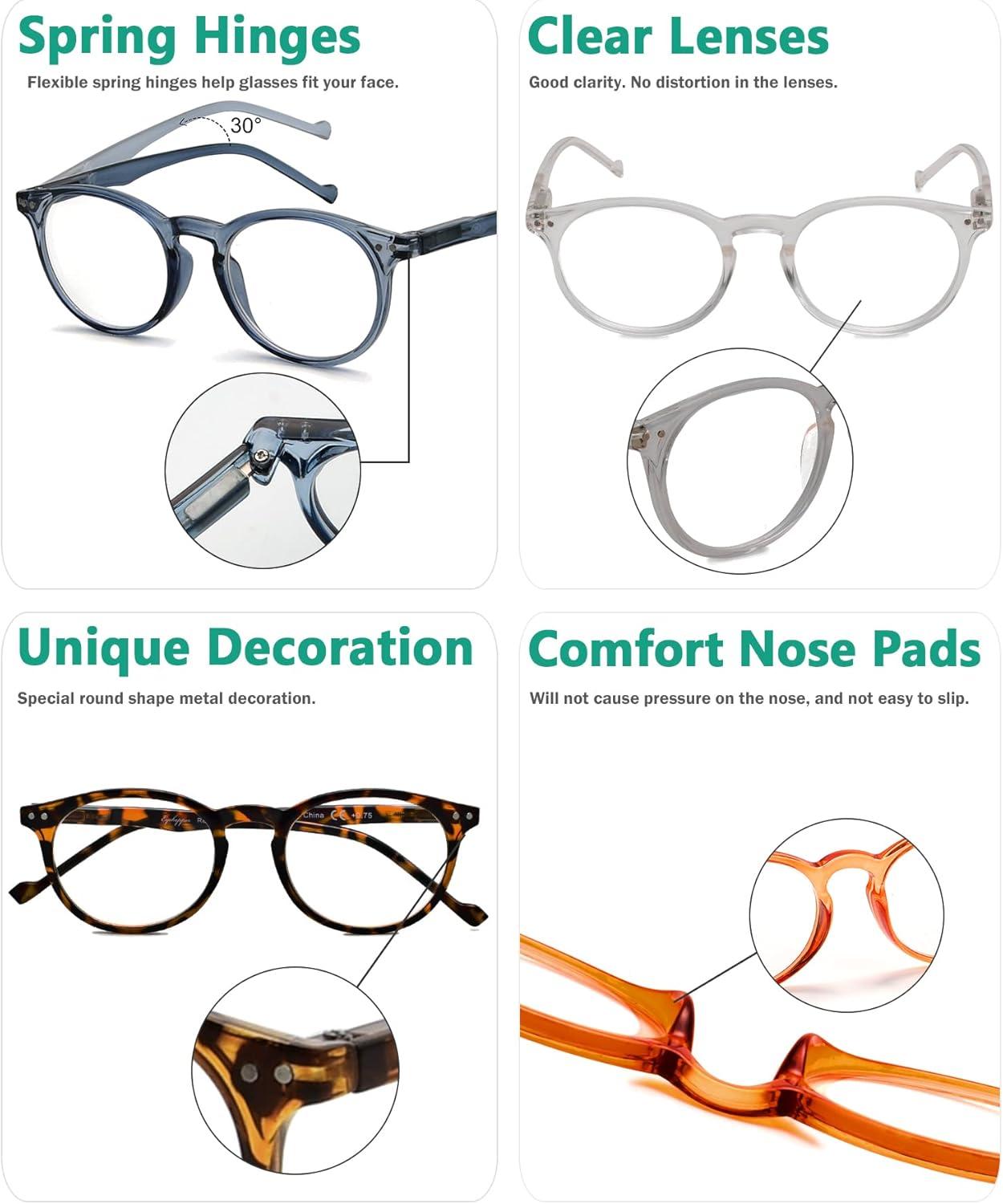 imageEyekepper 4pack Reading Glasses Blue Light Blocking for Women Orange Tinted 15010 Pack Mix  R071