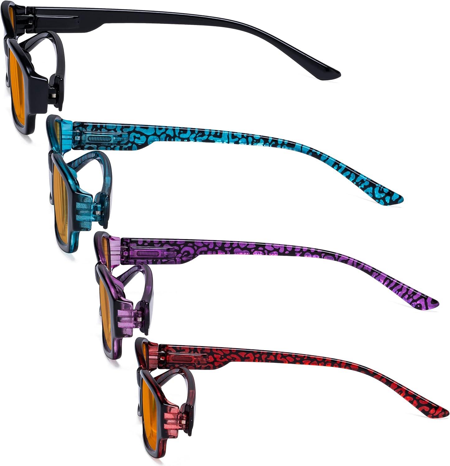 imageEyekepper 4pack Reading Glasses Blue Light Blocking for Women Orange Tinted 150Blue Light Blockingb984 Pairs