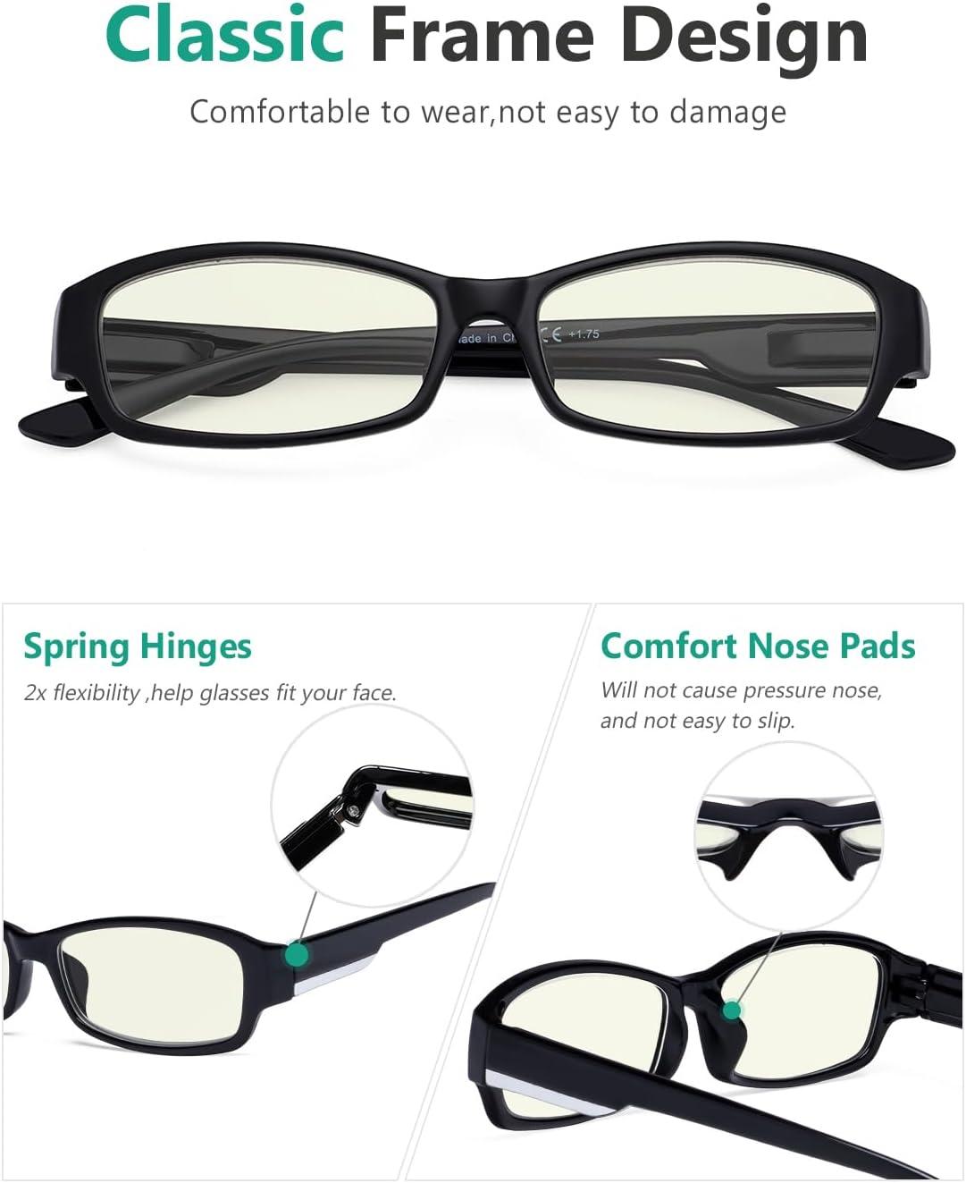 imageEyekepper 4pack Reading Glasses Blue Light Blocking for Women Yellow Tinted 200Blue Light Blockingb404 Pairs
