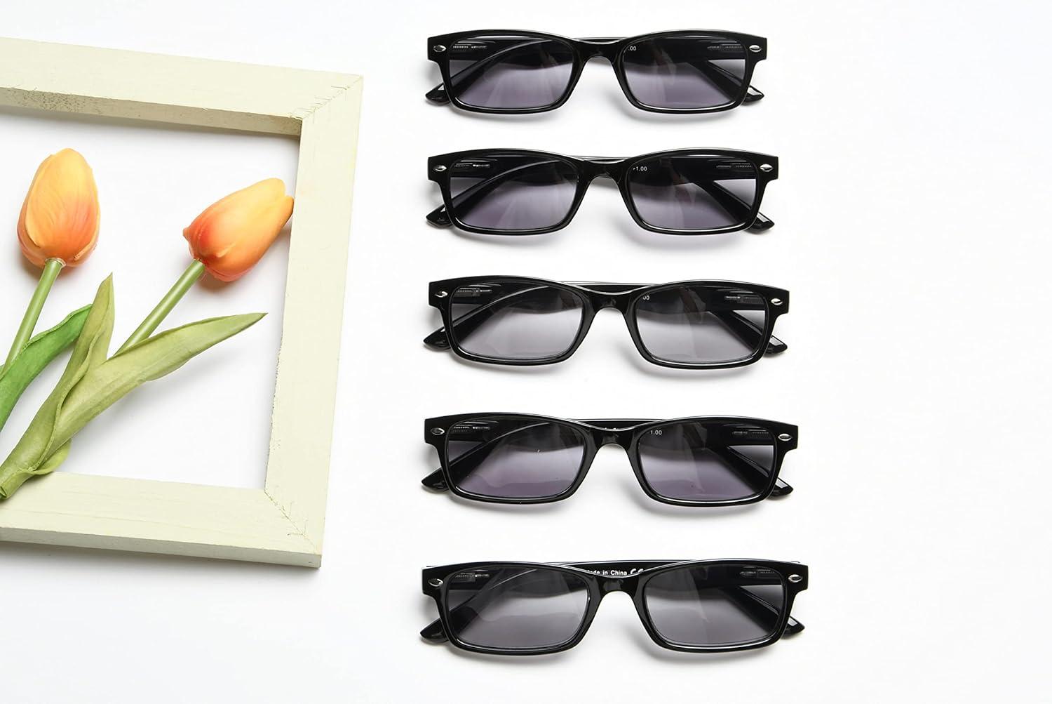 imageEyekepper 5 Pack Blue Light Filter Glasses Classic Computer Reading Glasses Orange Tinted 1255pcs All Grey Lens