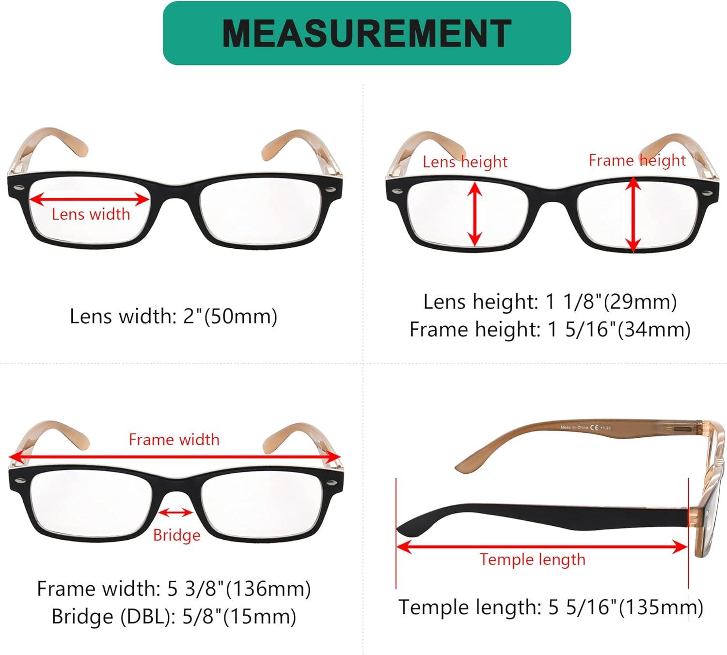 imageEyekepper 5 Pack Blue Light Filter Glasses Classic Computer Reading Glasses Orange Tinted 125Blackbrown 5pc All Clear Lens