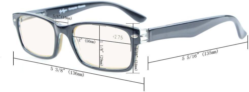 imageEyekepper 5 Pack Blue Light Filter Glasses Classic Computer Reading Glasses Orange Tinted 125Blackred 5pc All Clear Lens