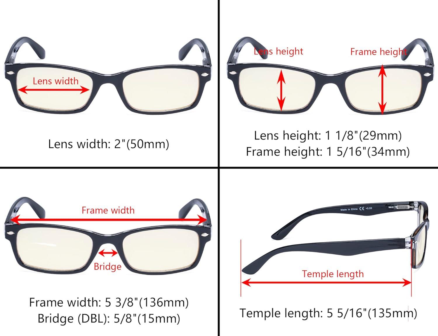 imageEyekepper 5 Pack Blue Light Filter Glasses Classic Computer Reading Glasses Orange Tinted 125Blue Light Blockingb405 Pairs