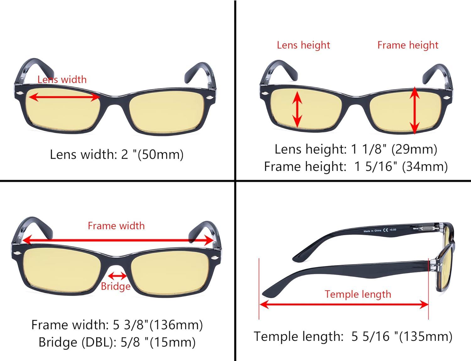 imageEyekepper 5 Pack Blue Light Filter Glasses Classic Computer Reading Glasses Orange Tinted 125Blue Light Blockingb605 Pairs