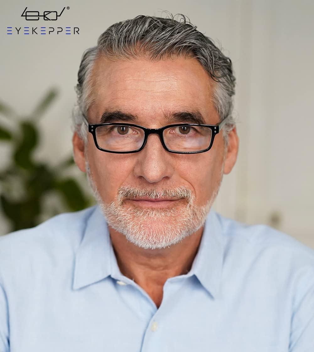 imageEyekepper 5 Pack Blue Light Filter Glasses Classic Rectangular Computer Eyeglasses Amber Tinted 0004 Pack Black
