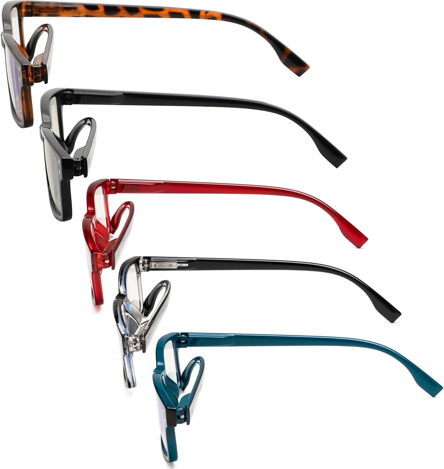 imageEyekepper 5 Pack Blue Light Filter Glasses Classic Rectangular Computer Eyeglasses Amber Tinted 000Blue Light Blockingb405 Pairs