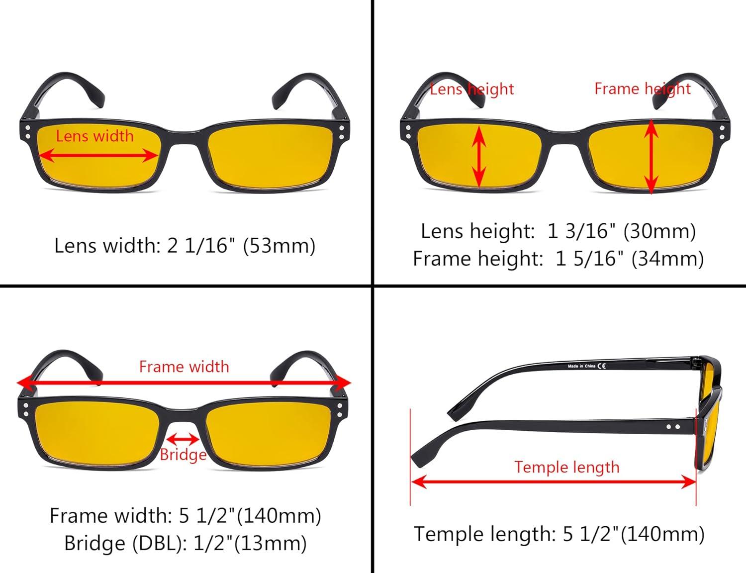 imageEyekepper 5 Pack Blue Light Filter Glasses Classic Rectangular Computer Eyeglasses Amber Tinted 000Blue Light Blockingb905 Pairs