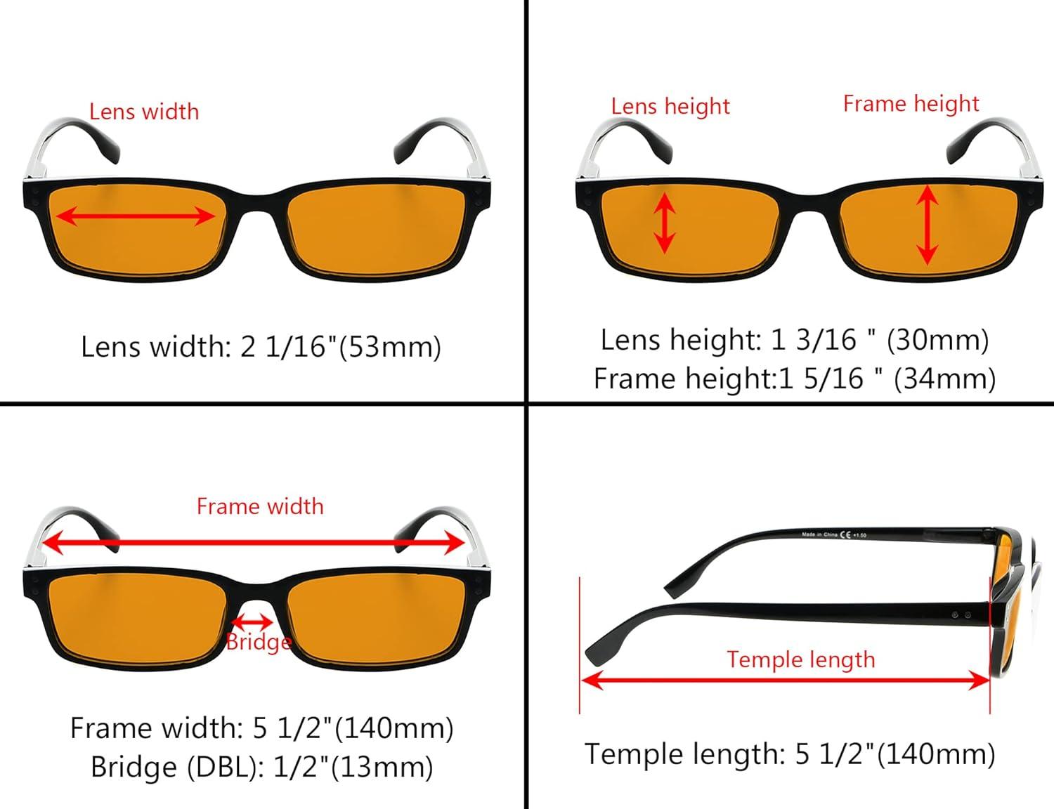 imageEyekepper 5 Pack Blue Light Filter Glasses Classic Rectangular Computer Eyeglasses Amber Tinted 000Blue Light Blockingb985 Pairs