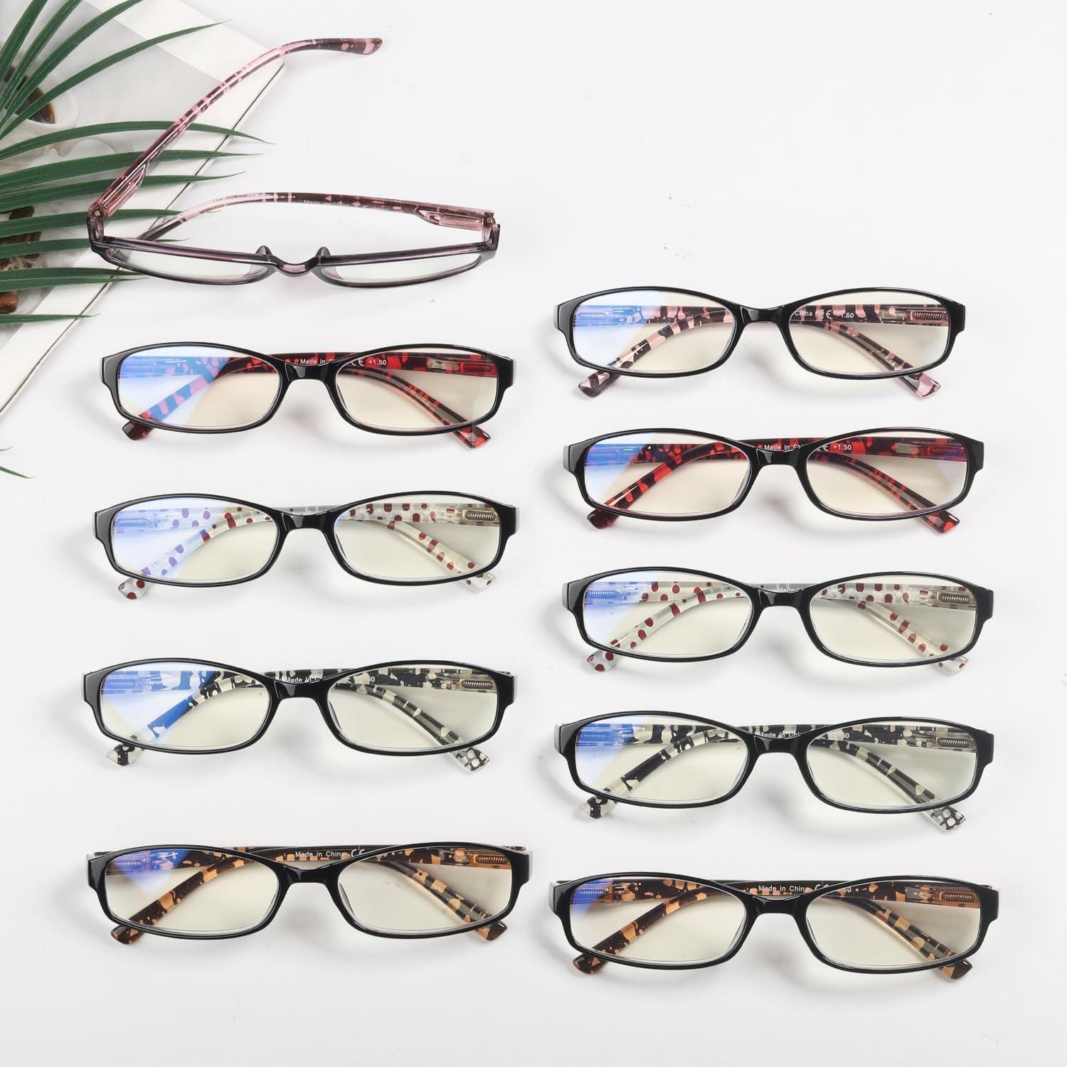 imageEyekepper 5 Pack Computer Glasses Digital Eye Strain Prevention Blue Light Filter Reading Glasses Amber Tinted 00010 Pack Mix  Cg908p