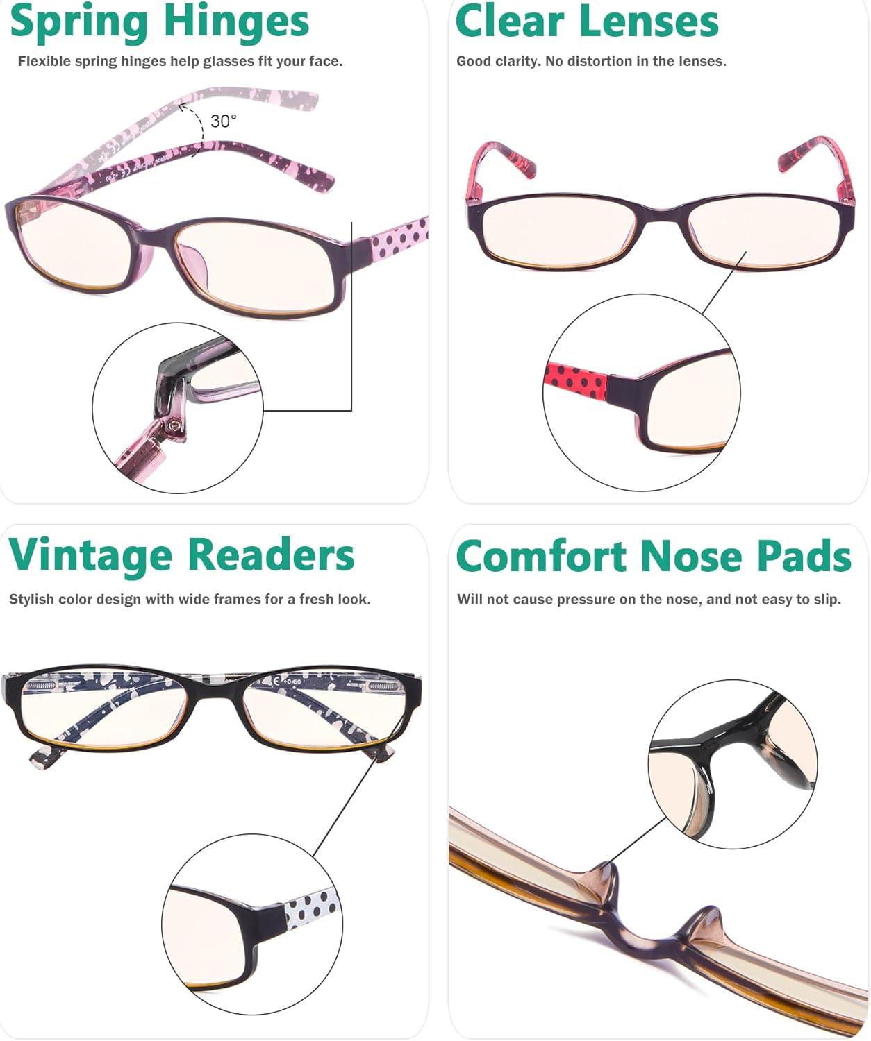 imageEyekepper 5 Pack Computer Glasses Digital Eye Strain Prevention Blue Light Filter Reading Glasses Amber Tinted 00010 Pack Mix  Cg908p