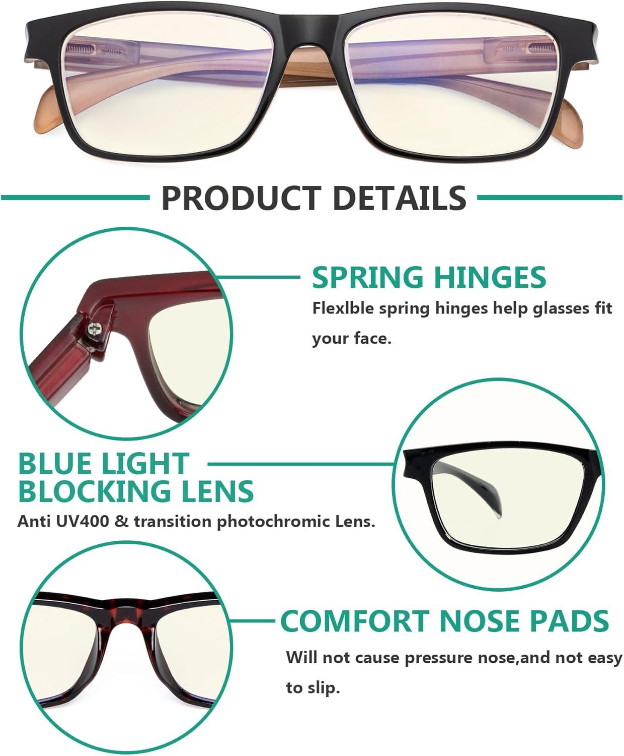 imageEyekepper 5 Pack Computer Glasses Digital Eye Strain Prevention Blue Light Filter Reading Glasses Amber Tinted 00010 Pack Mix  Uvr090