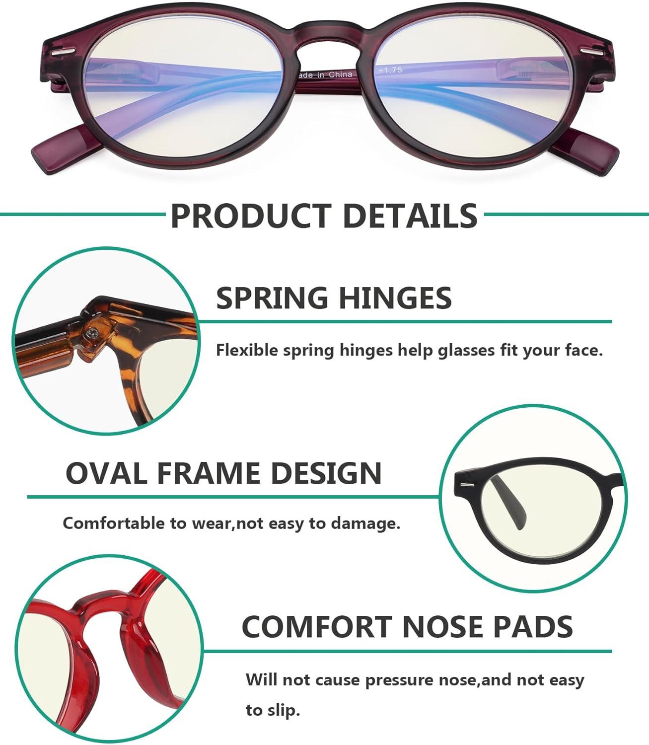 imageEyekepper 5 Pack Computer Glasses Digital Eye Strain Prevention Blue Light Filter Reading Glasses Amber Tinted 00010 Pack Mix  Uvr091