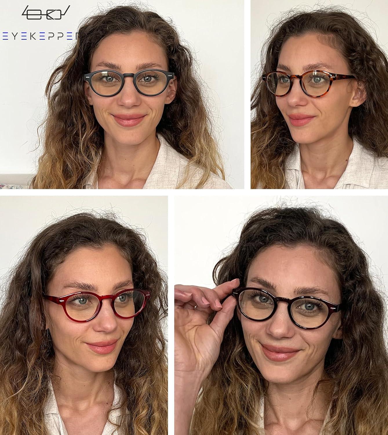 imageEyekepper 5 Pack Computer Glasses Digital Eye Strain Prevention Blue Light Filter Reading Glasses Amber Tinted 00010 Pack Mix  Uvr091