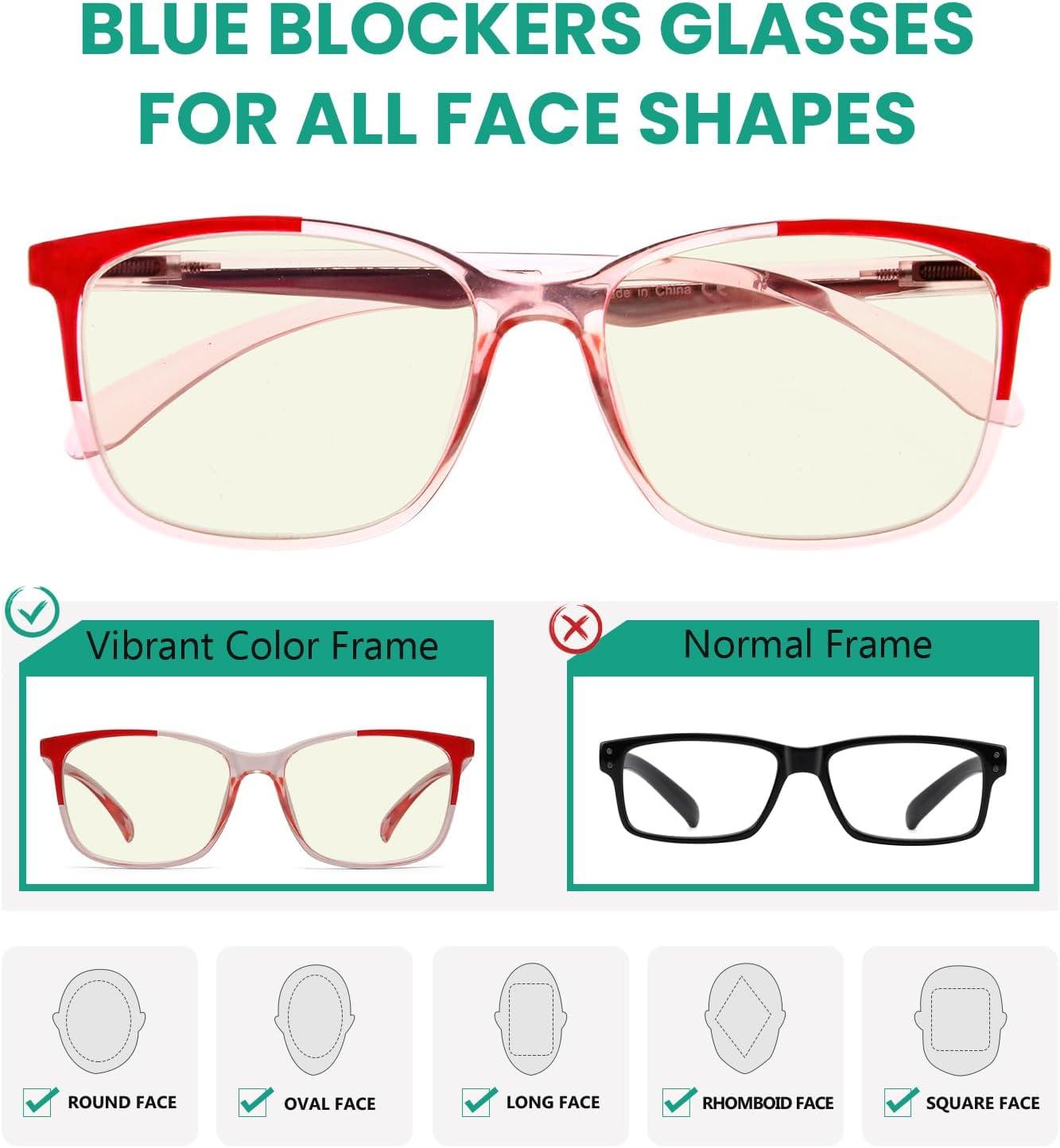 imageEyekepper 5 Pack Computer Glasses Digital Eye Strain Prevention Blue Light Filter Reading Glasses Amber Tinted 00010 Pack Mix  Uvr9113