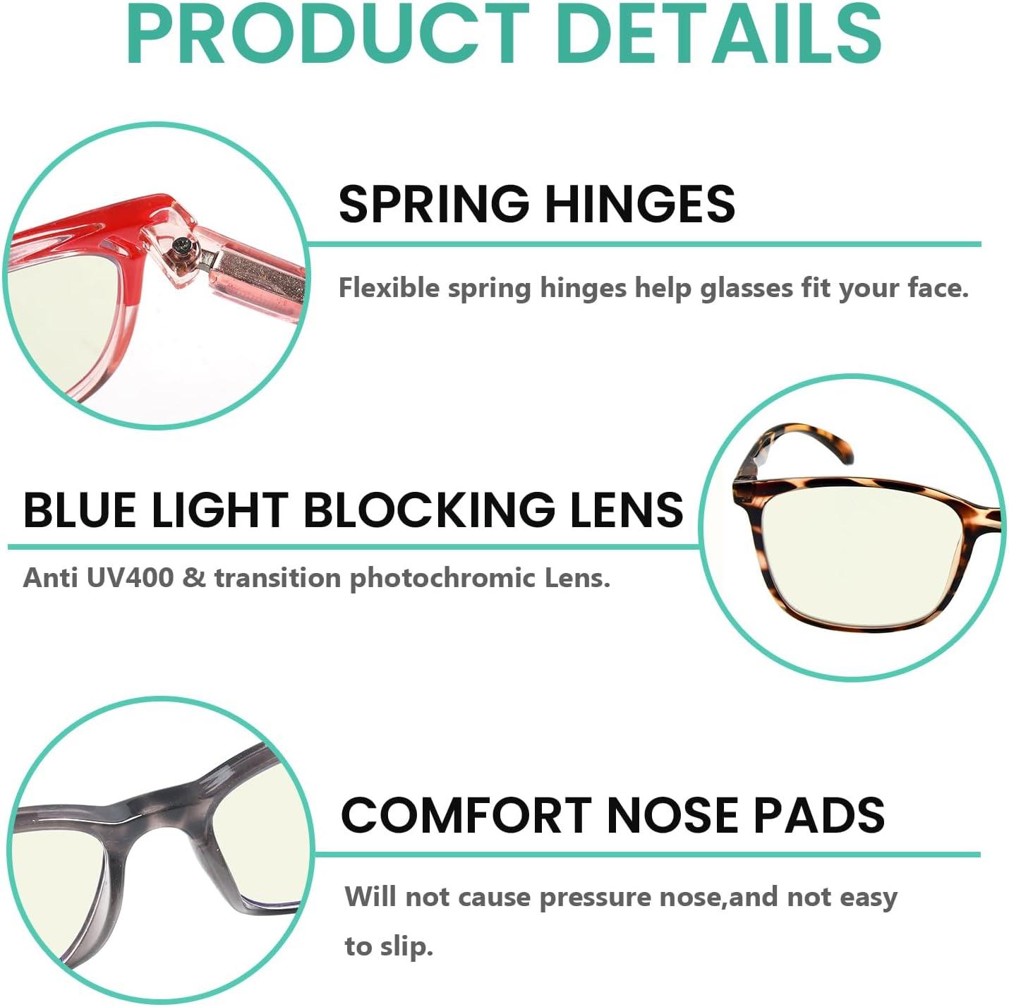 imageEyekepper 5 Pack Computer Glasses Digital Eye Strain Prevention Blue Light Filter Reading Glasses Amber Tinted 00010 Pack Mix  Uvr9113