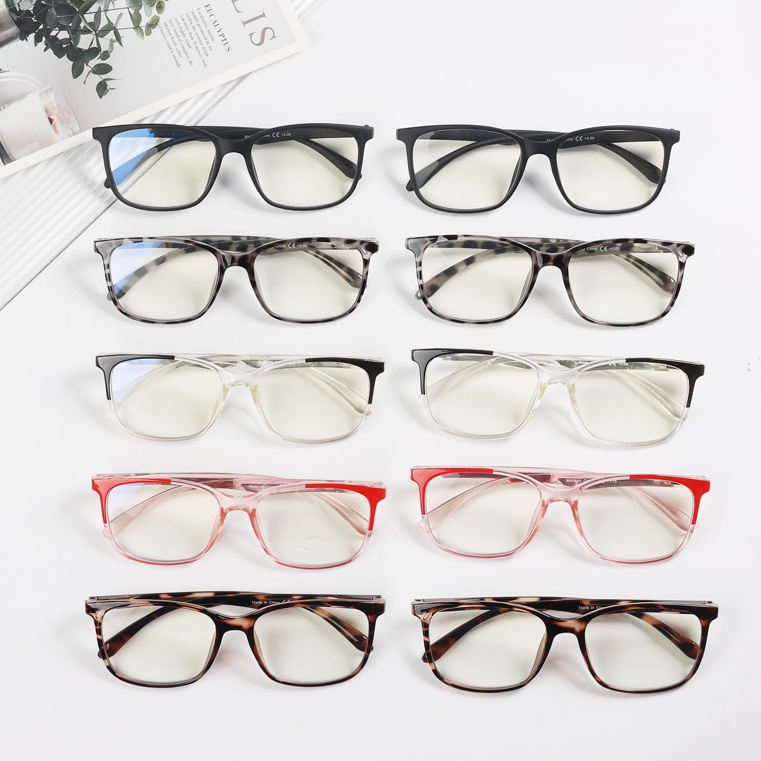 imageEyekepper 5 Pack Computer Glasses Digital Eye Strain Prevention Blue Light Filter Reading Glasses Amber Tinted 00010 Pack Mix  Uvr9113