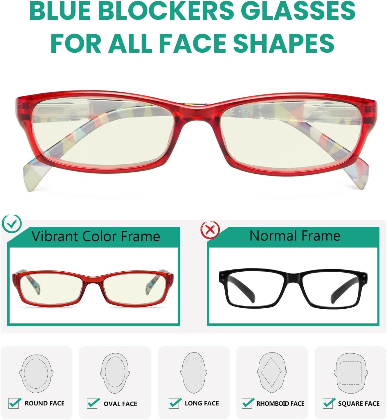 imageEyekepper 5 Pack Computer Glasses Digital Eye Strain Prevention Blue Light Filter Reading Glasses Amber Tinted 00010 Pack Mix  Uvrt1803