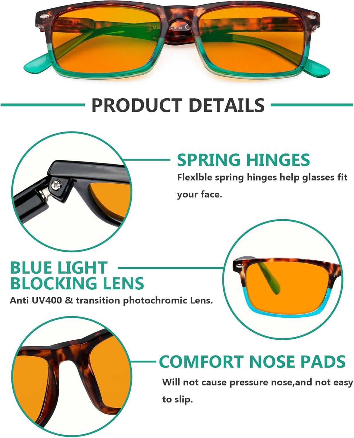 imageEyekepper 5 Pack Computer Glasses Digital Eye Strain Prevention Blue Light Filter Reading Glasses Amber Tinted 00010 Pack Mixdsr899