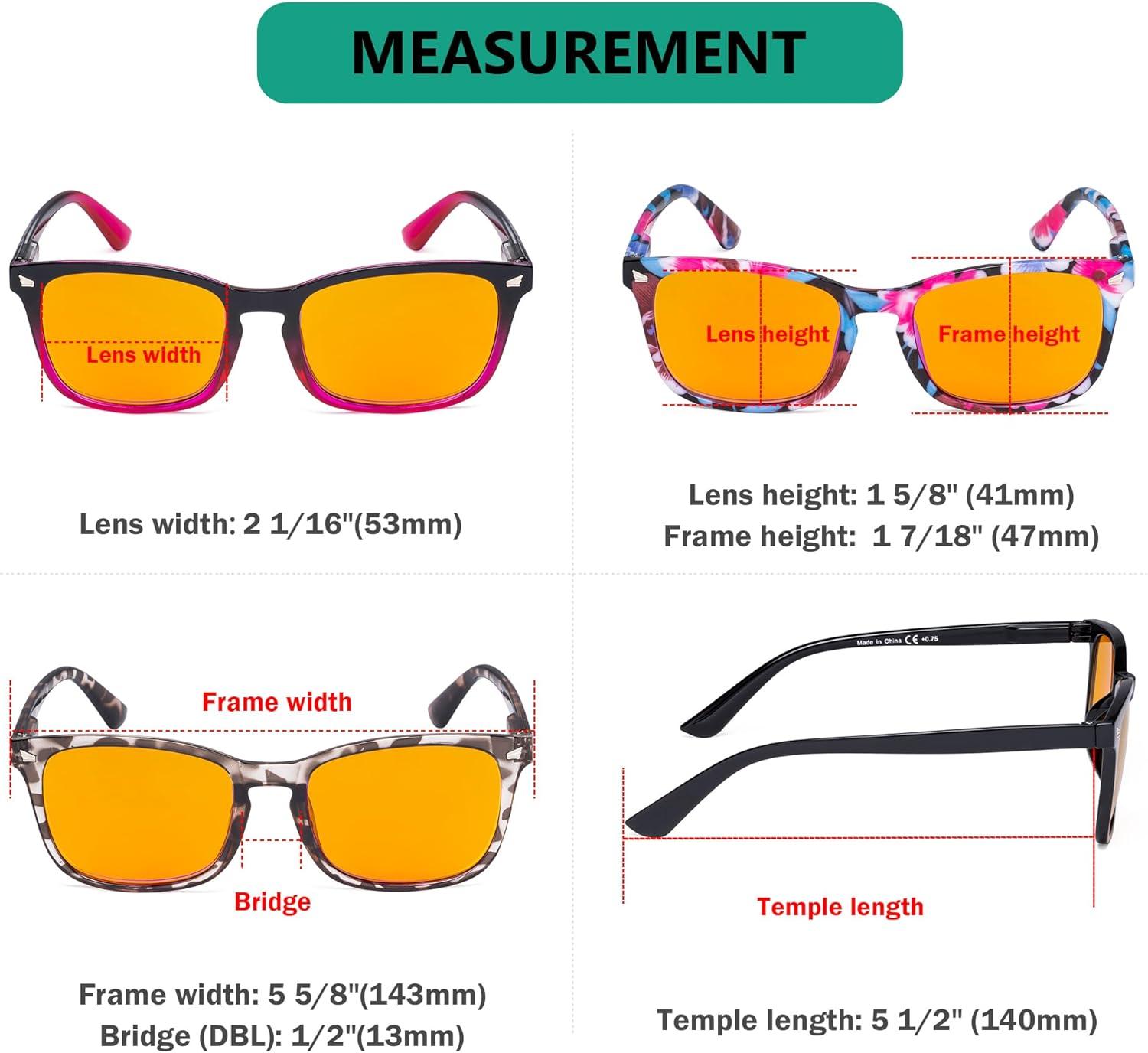 imageEyekepper 5 Pack Computer Glasses Digital Eye Strain Prevention Blue Light Filter Reading Glasses Amber Tinted 00010 Pack Mixdsrt1801