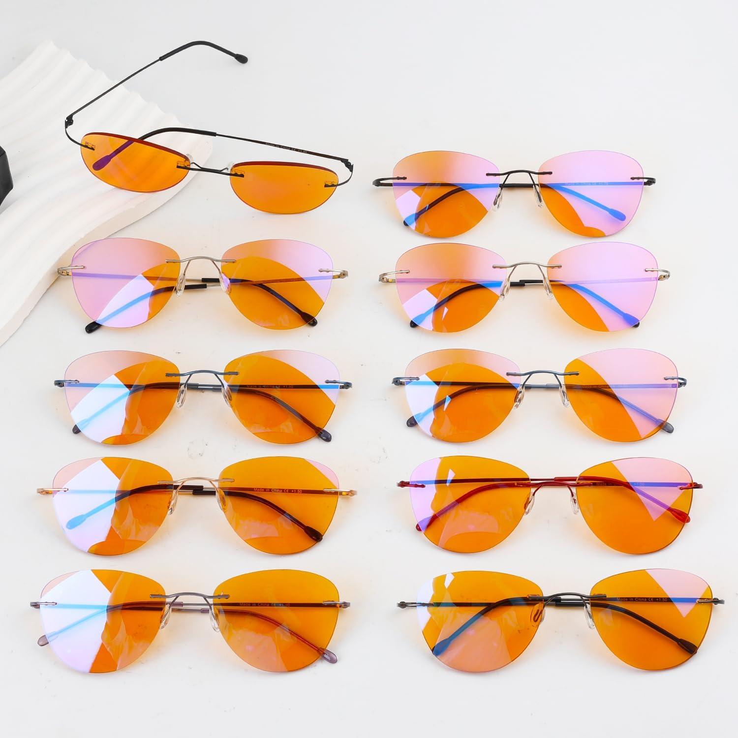 imageEyekepper 5 Pack Computer Glasses Digital Eye Strain Prevention Blue Light Filter Reading Glasses Amber Tinted 00010 Pack Mixdswk9901b