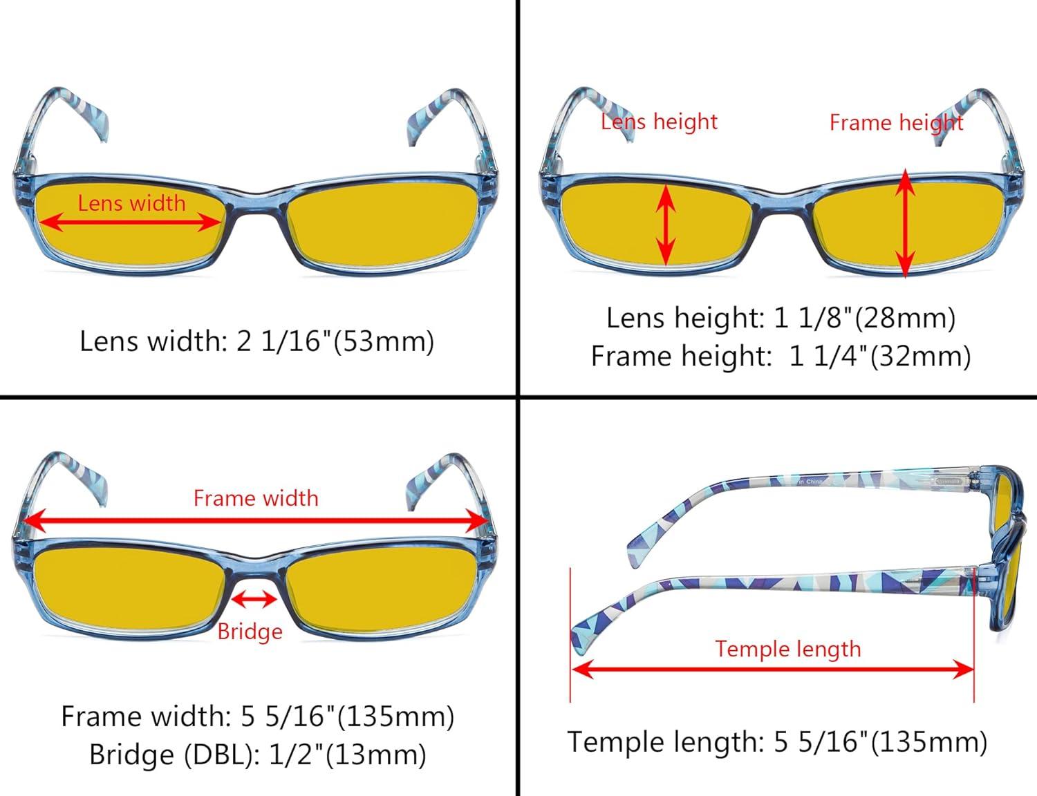 imageEyekepper 5 Pack Computer Glasses Digital Eye Strain Prevention Blue Light Filter Reading Glasses Amber Tinted 000Blue Light Blockingamber Tinted